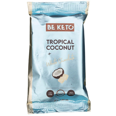 BeKeto Keto Bar, Triopical Coconut and White Chocolate - 40 g