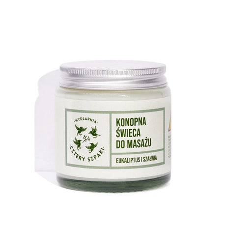 Cztery Szpaki Hemp Eucalyptus and Sage Massage Candle - 120 ml