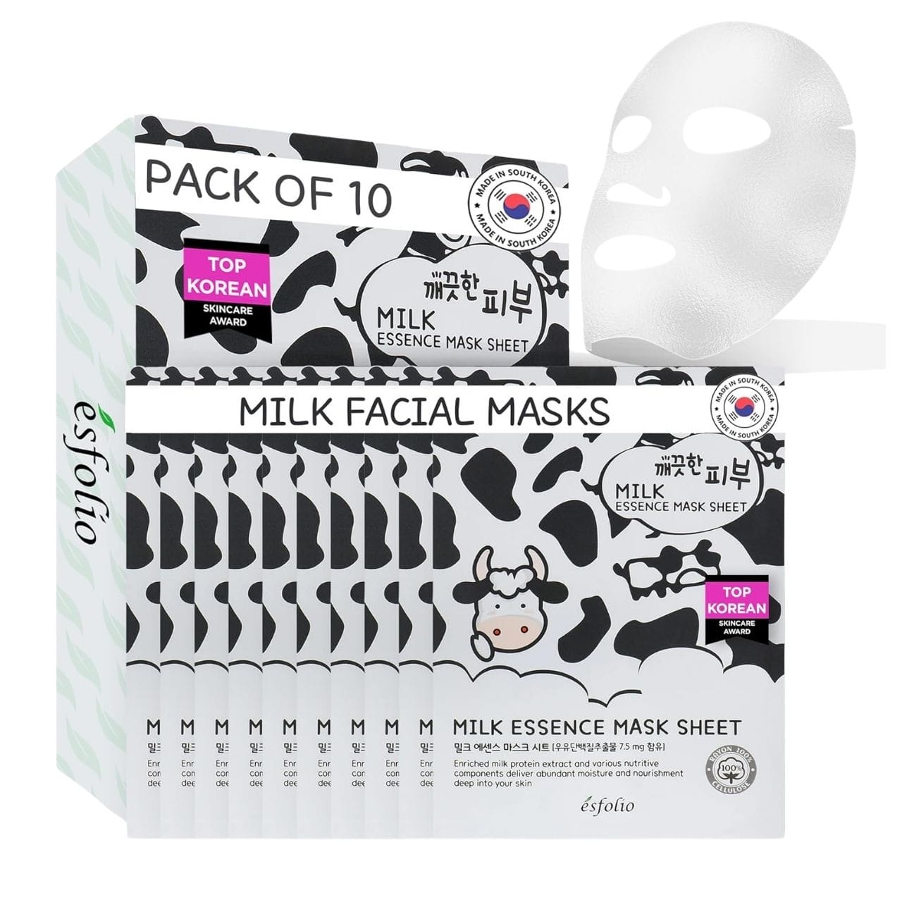Mousa LU Sheet Mask & Essence Stem 2箱 Esfolio Pure Skin Milk Essence Mask Sheet - 10 Sheets – Medpak