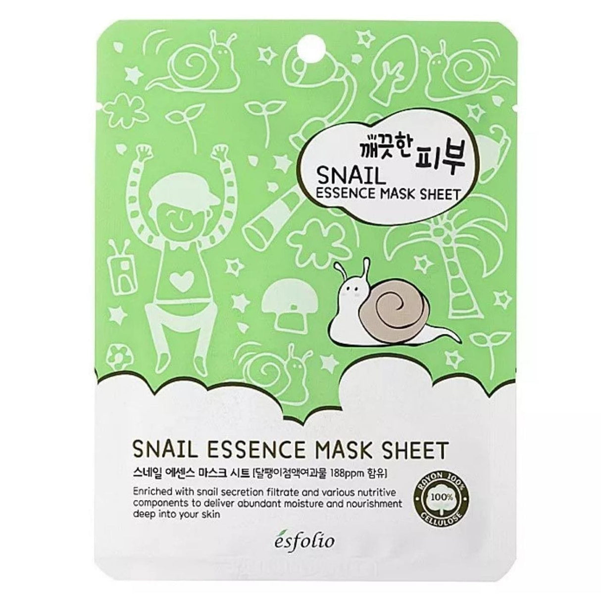 Esfolio Pure Skin Snail Essence Mask - 1 Sheet