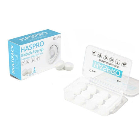 Haspro MOLD 6P White Moulded Earplugs - 6 pairs