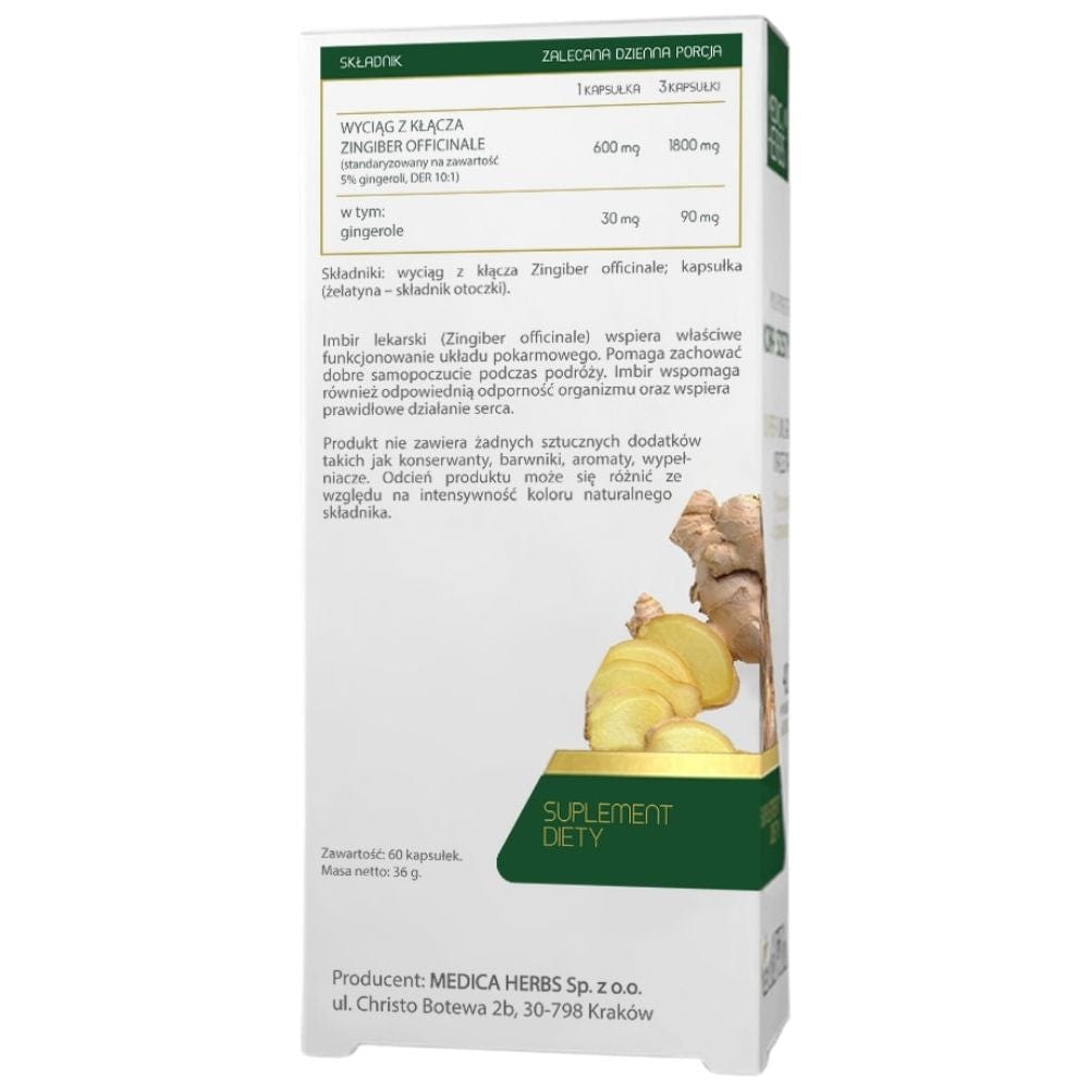 Medica Herbs Ginger 600 mg - 60 Capsules