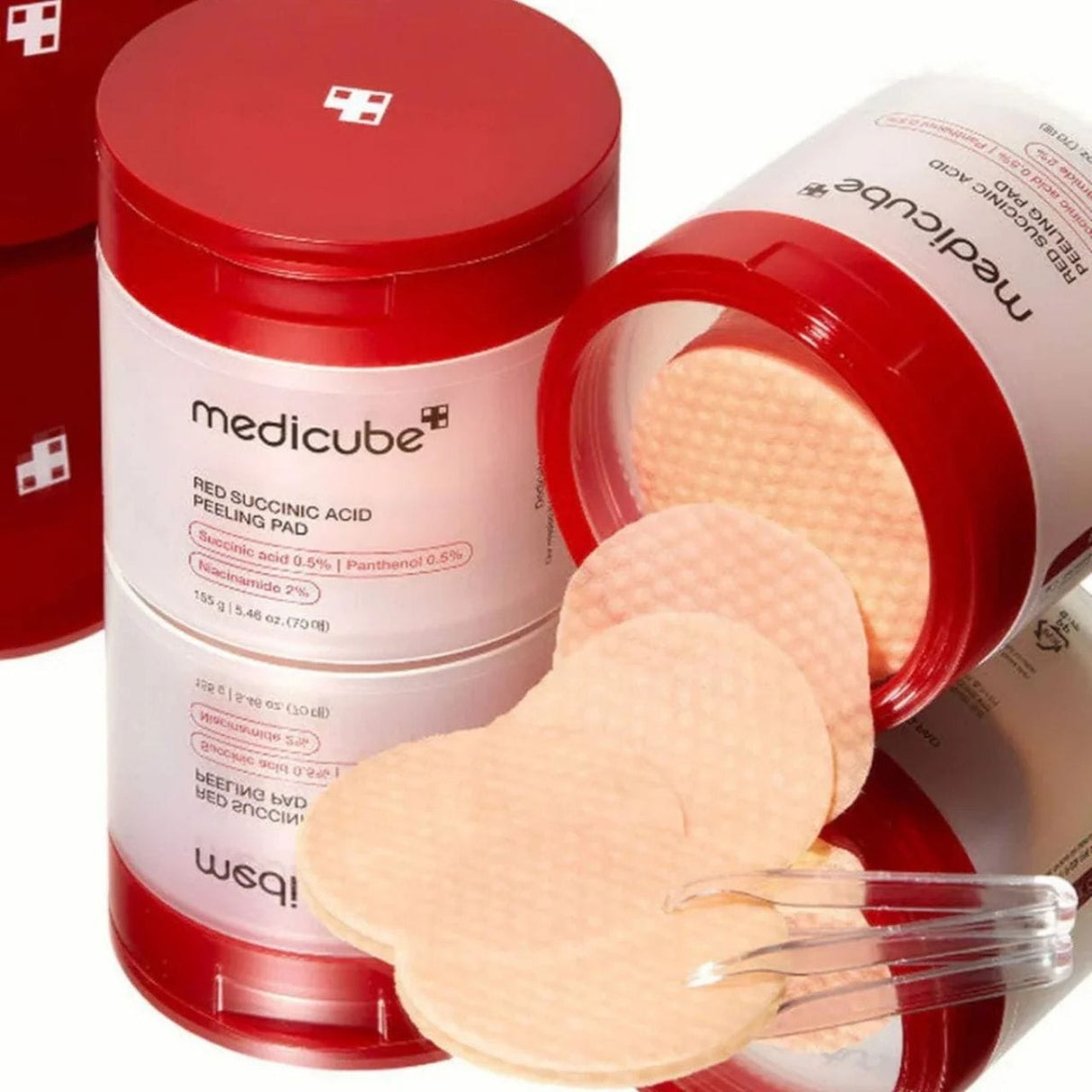 Medicube Red Succinic Acid Exfoliating Face Pads - 70 Pieces