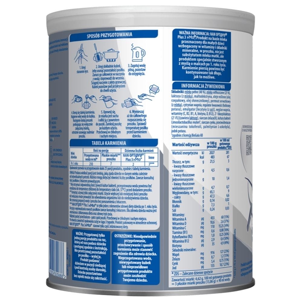 Nestle NAN OPTIpro Plus 3 HMO, Milk- Based Product for Infants - 800 g