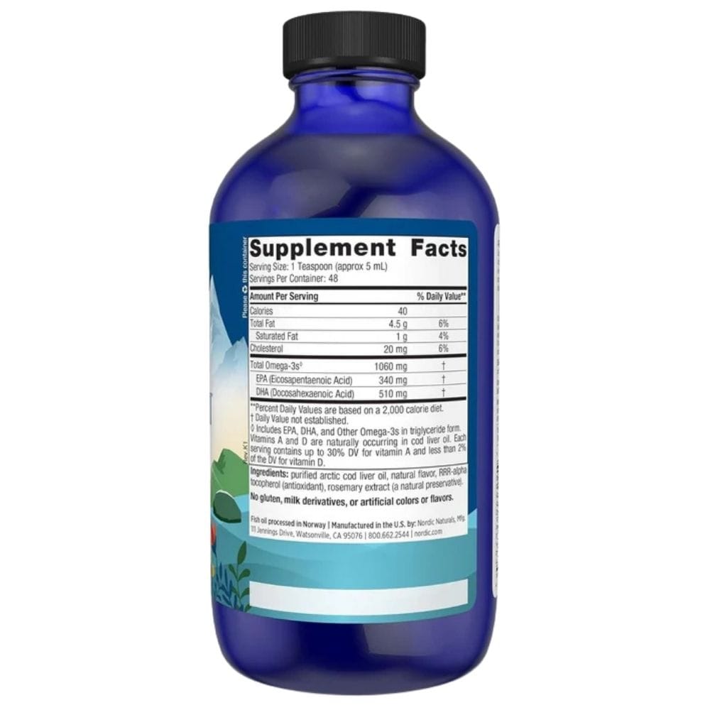 Nordic Naturals Arctic Cod Liver Oil, Strawberry - 237 ml