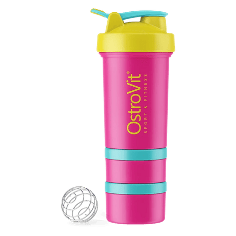 OstroVit Shaker Premium, Yellow-Pink - 450 ml