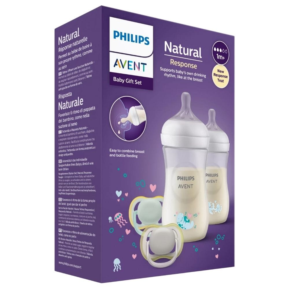 Philips Avent Baby Gift Bottle Set - 2 Bottles + 2 Pacifiers