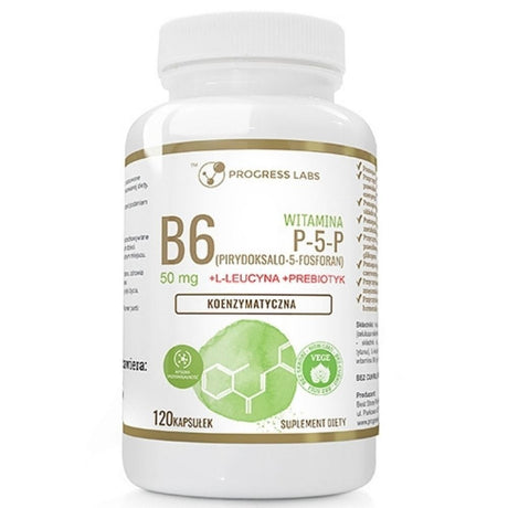 Progress Labs Vitamin B6 P-5-P Coenzyme + Inulin - 120 Capsules