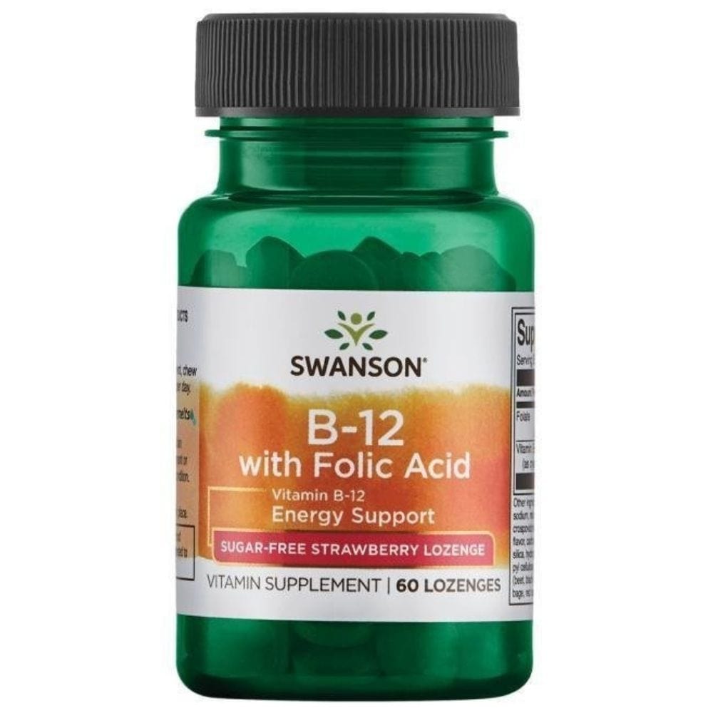 Swanson Vitamin B12 500 mcg Chewable, Strawberry - 60 Lozenges