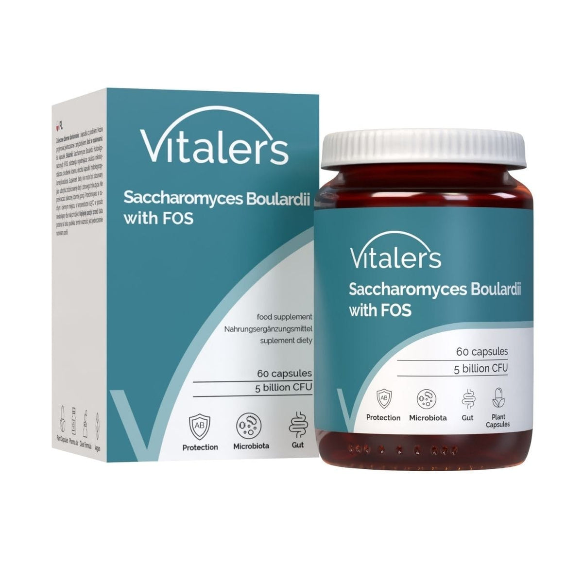 Vitaler's Saccharomyces Boulardii with FOS (Probiotic) - 60 Capsules