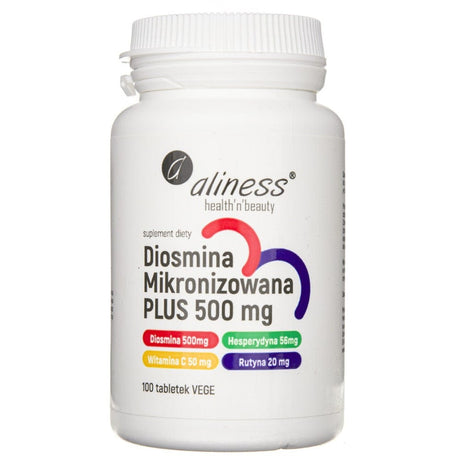 Aliness Diosmin micronized PLUS 500 mg - 100 Tablets