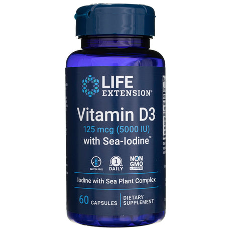 Life Extension Vitamin D3 with Sea-Iodine™ 125 mg - 60 Capsules