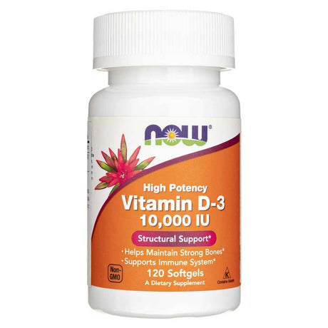 Now Foods Vitamin D3 250 mcg (10000 IU) - 120 Softgels