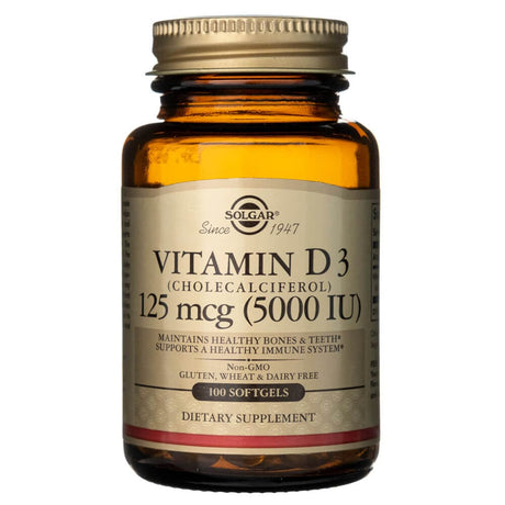 Solgar Vitamin D3 125 mcg (5000 IU) - 100 Softgels