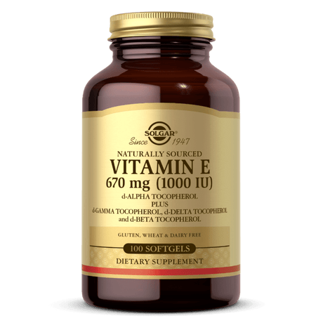 Solgar Vitamin E 670 mg (1000 IU) (d-Alpha Tocopherol) - 100 Softgels