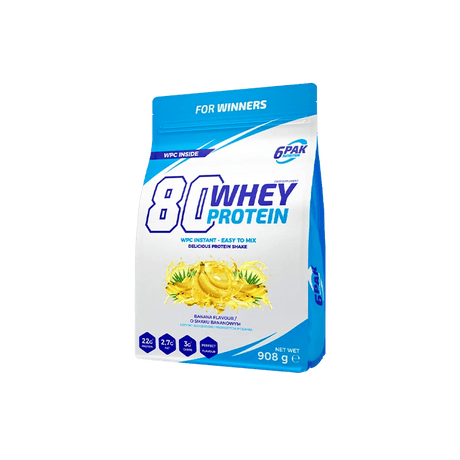 6PAK 80 Whey Protein, Banana Flavour - 908 g