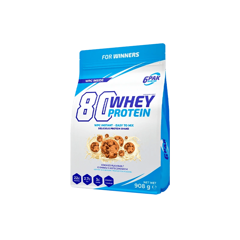 6PAK 80 Whey Protein, Cookies Flavour - 908 g