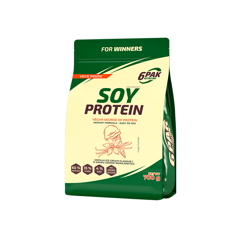 6PAK Soy Protein, Vanilla Icea Cream Flavour - 700 g