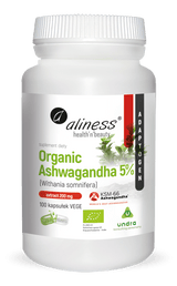 Allines Organic Ashwagandha 5% KSM-66 200 mg - 100 Capsules