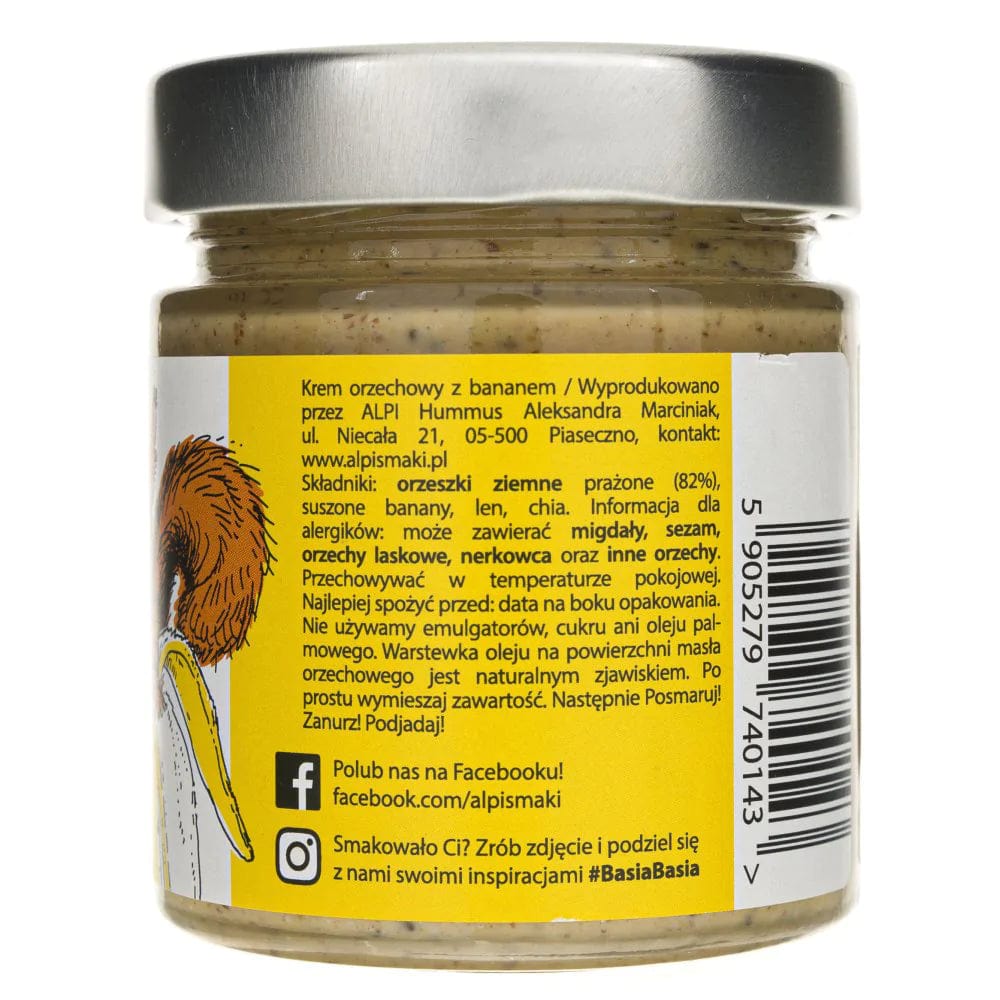 Alpi Basia Peanut Cream with Banana Chia and Flax - 210 g