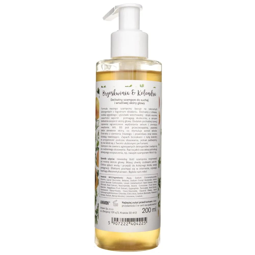 Anwen Shampoo for Dry and Sensitive Scalp Peach and Coriander - 200 ml