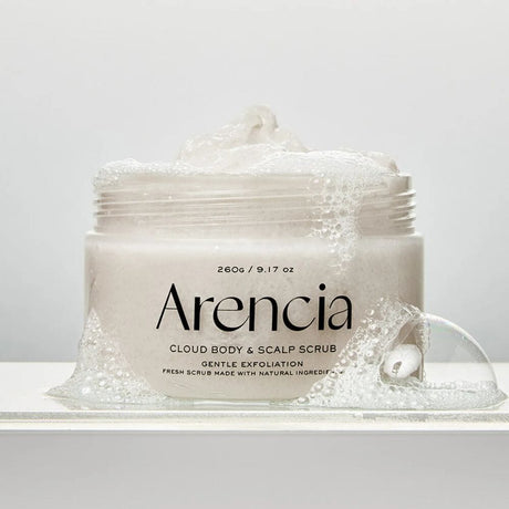 Arencia Fresh Cloud Body & Scalp Scrub, White Tea and Neroli - 260 g