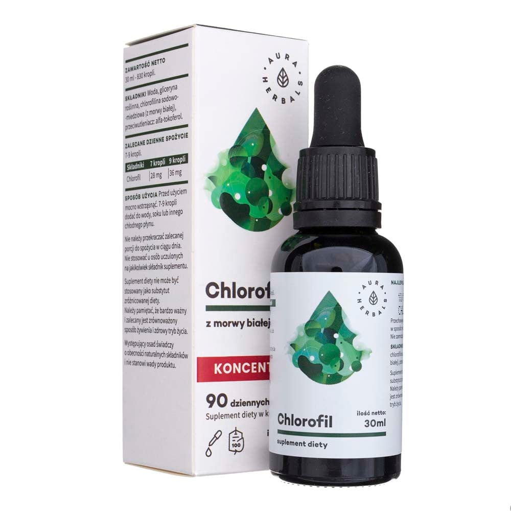 Aura Herbals Chlorophyll from White Mulberry, Drops - 30 ml