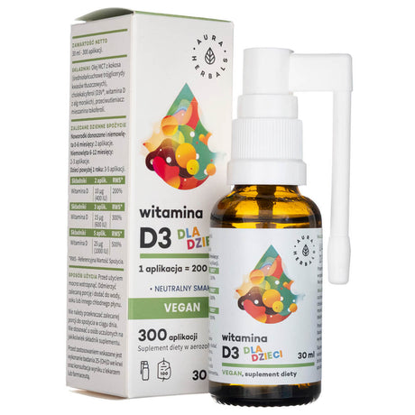 Aura Herbals Vitamin D3 Vegan for Children, Aerosol - 30 ml