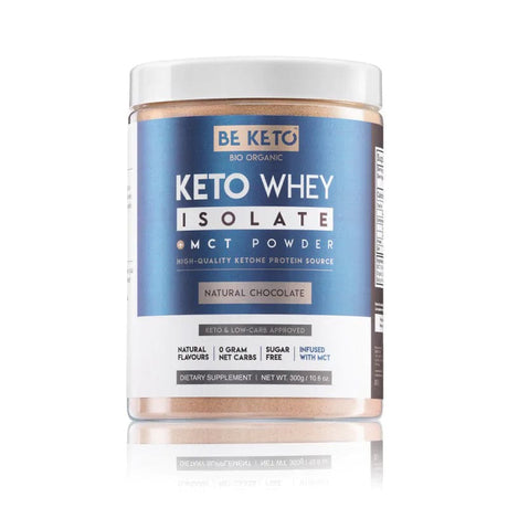 BeKeto Keto Whey Isolate MCT Powder, Natural Chocolate - 300 g