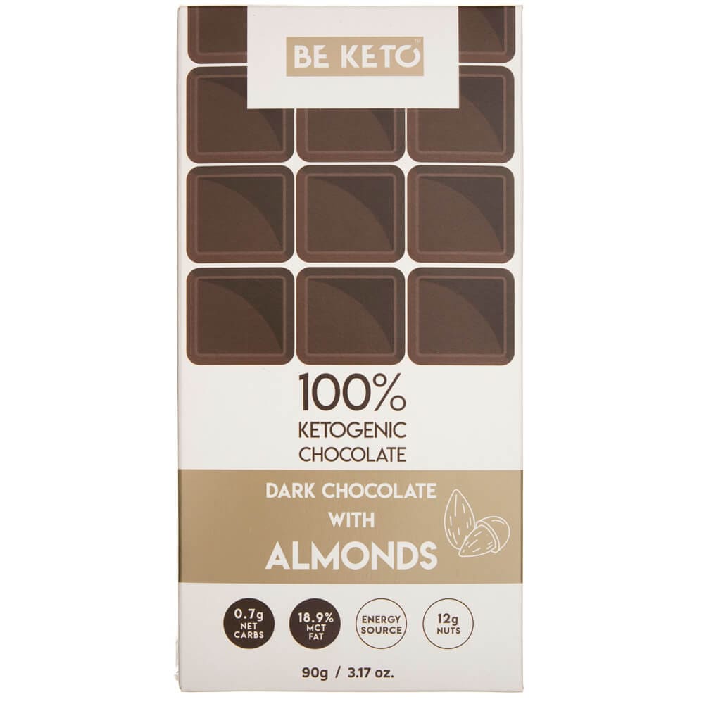 BeKeto Ketogenic Chocolate, Dark Chocolate with Almonds - 90 g