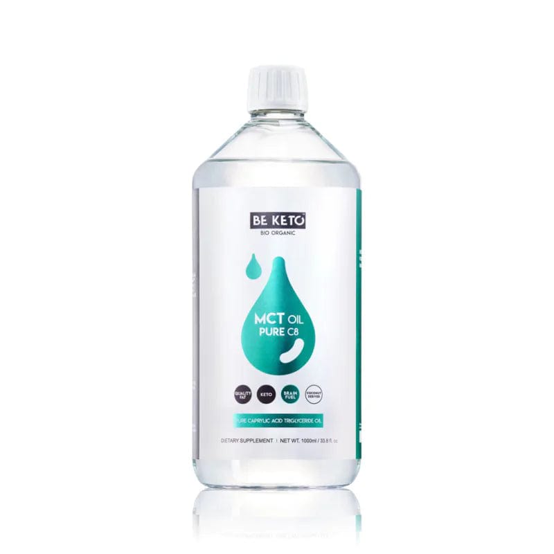 BeKeto MCT Oil Pure C8, Pure Caprylic Acid Triglyceride Oil - 1000 ml