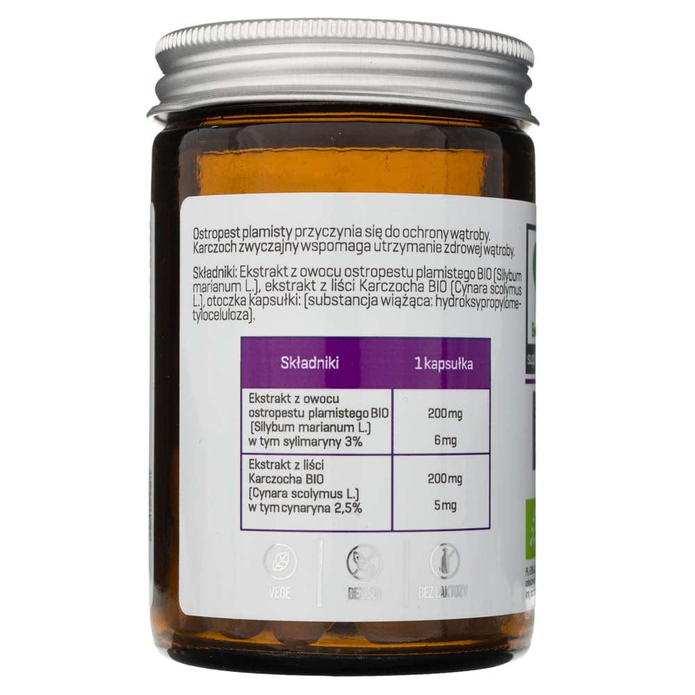 BeOrganic Thistle 3% + Artichoke 2.5% 400 mg - 50 Capsules