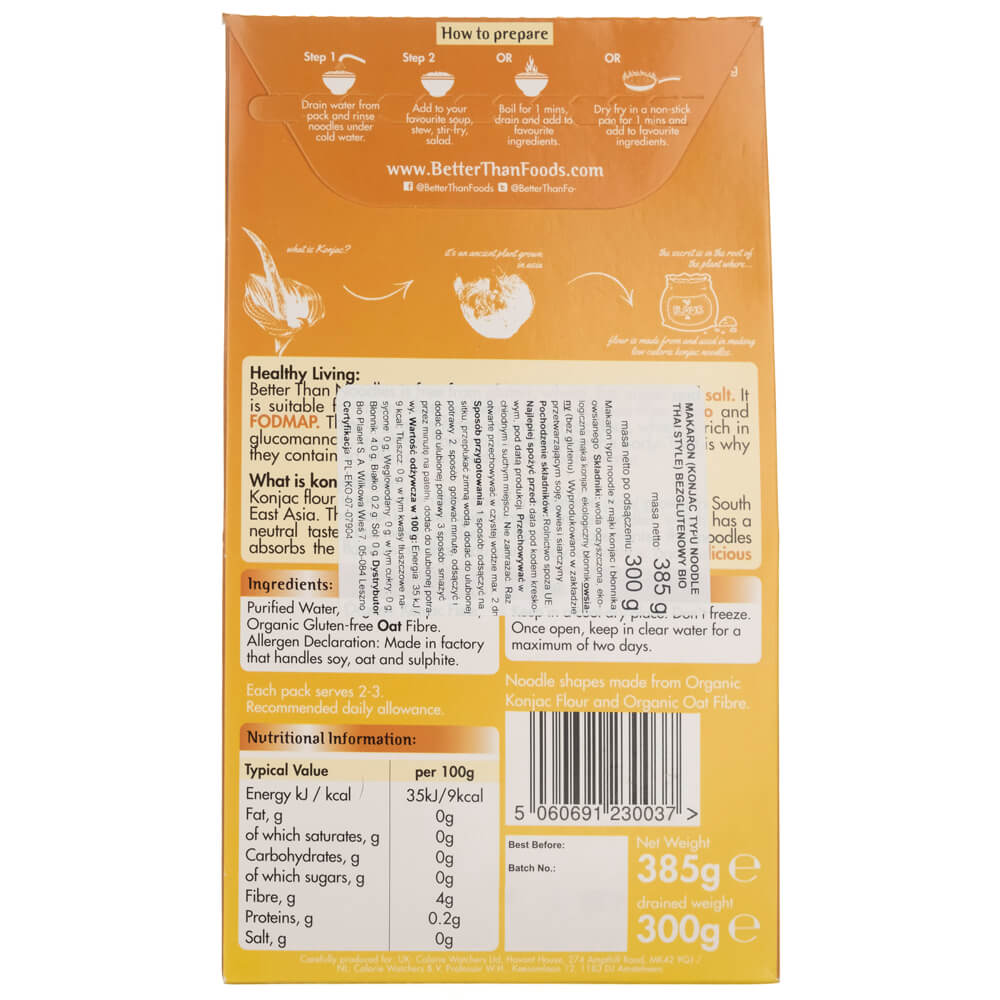 Better Than Foods Konjac Noodle Thai Style - 385 g