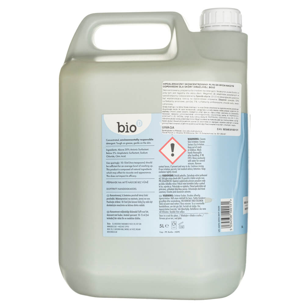 Bio-D Fragrance Free Washing Up Liquid - 5 L