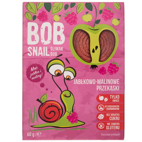 Bob Snail Apple & Raspberry Snack with No Added Sugar - 60 g