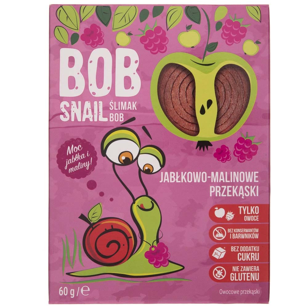 Bob Snail Apple & Raspberry Snack with No Added Sugar - 60 g
