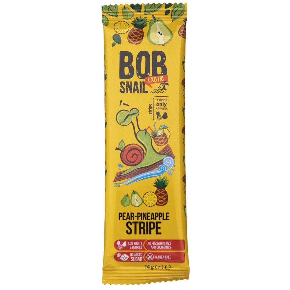 Bob Snail Pear & Pineapple Stripe with No Added Sugar - 14 g