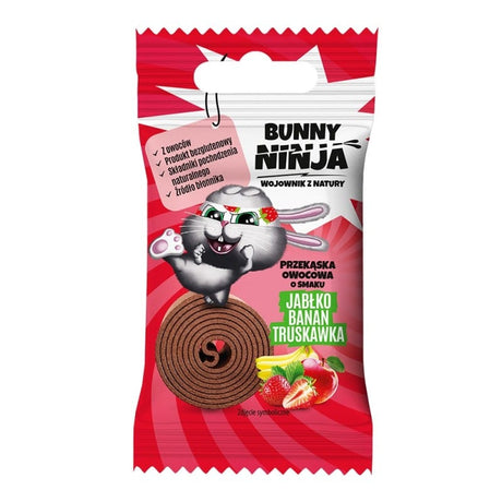 Bunny Ninja Fruit Snack, Apple-Banana-Strawberry - 15 g