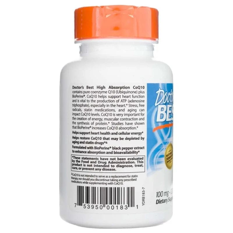 Doctor's Best High Absorption CoQ10 With BioPerine 100 Mg - 120 Softge ...