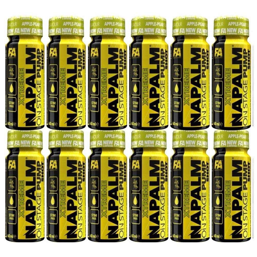 Fitness Authority NAPALM On Stage Pump Shot, Apple-Pear - 12 Pieces