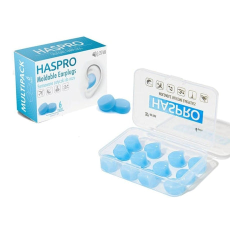 Haspro MOLD 6P Blue Moulded Earplugs - 6 pairs