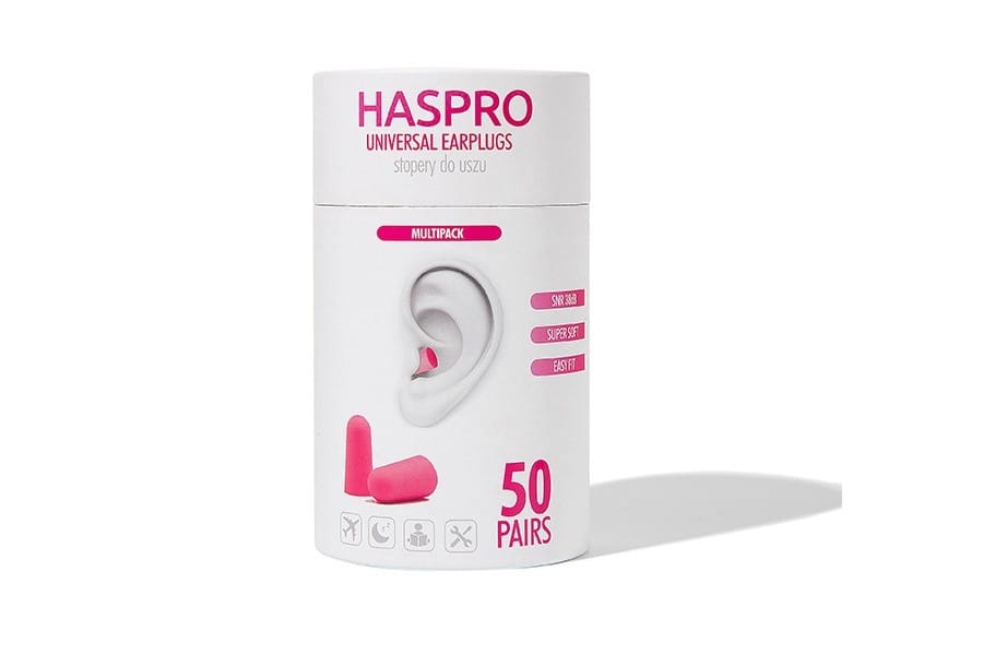 Haspro Tube50 Earplugs Pink - 50 Pairs