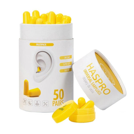 Haspro Tube50 Earplugs Yellow - 50 pairs