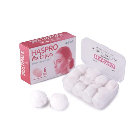 Haspro Wax Earplugs - 6 Pairs