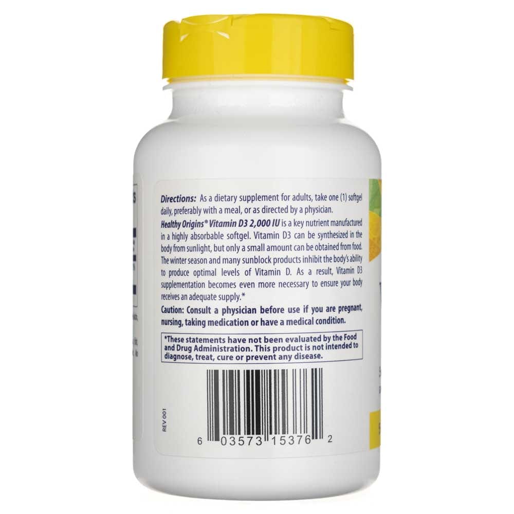 Healthy Origins Vitamin D3 2000 IU - 240 Softgels