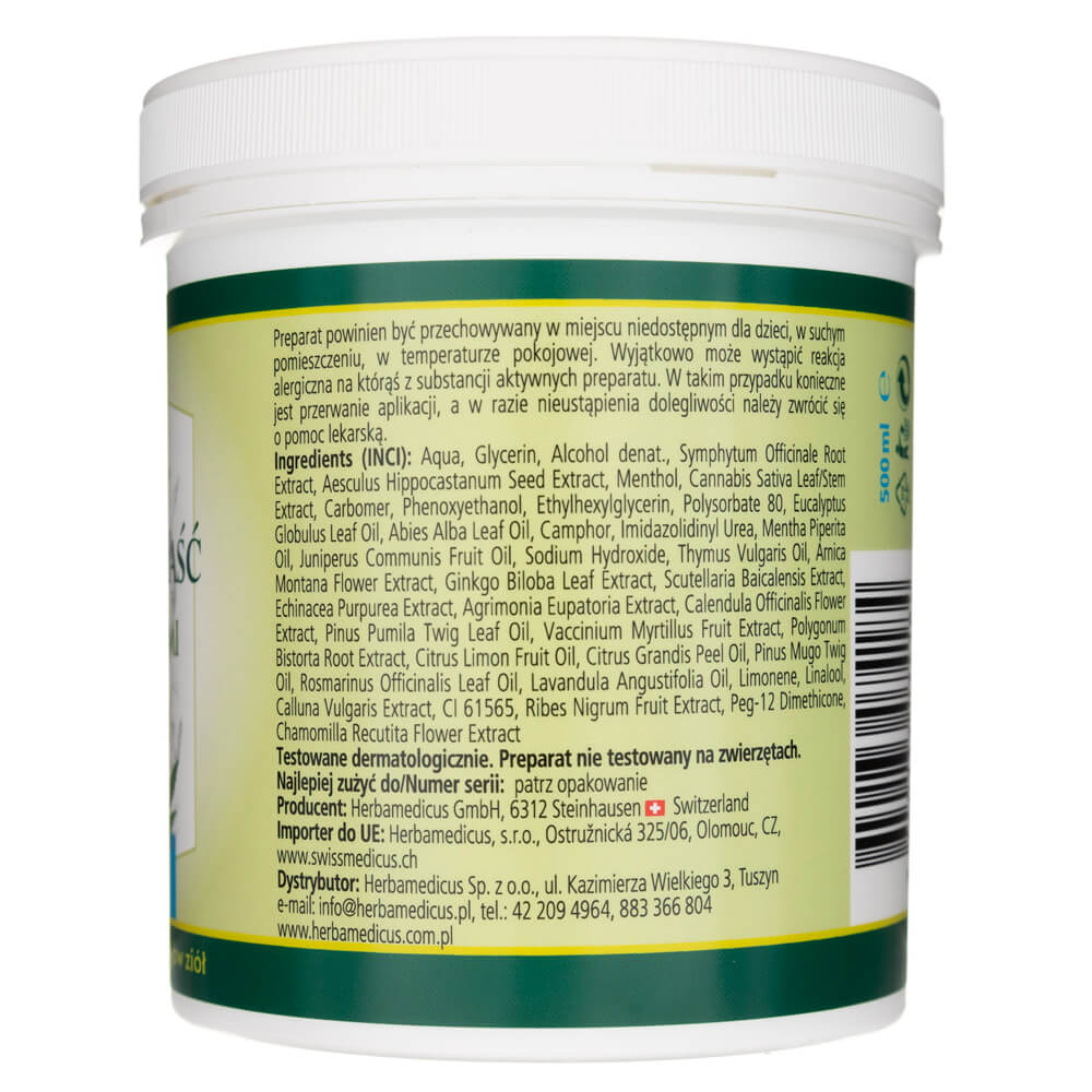 Herbamedicus Cooling Horse Ointment with Hemp - 500 ml