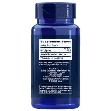 Life Extension N-Acetyl-L-Cysteine (NAC) 600 mg - 60 Capsules