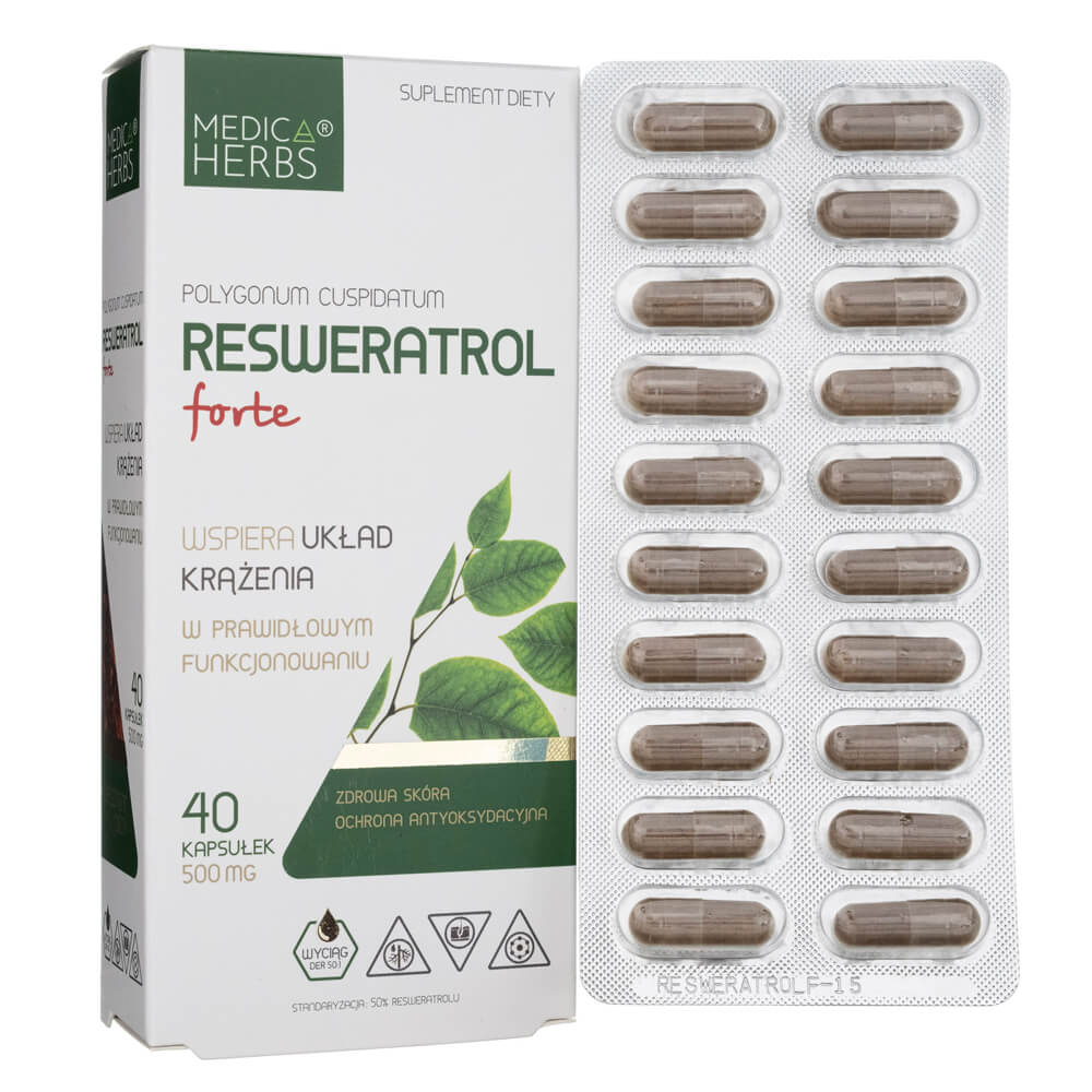 Medica Herbs Resveratrol Forte 500 mg - 40 capsules
