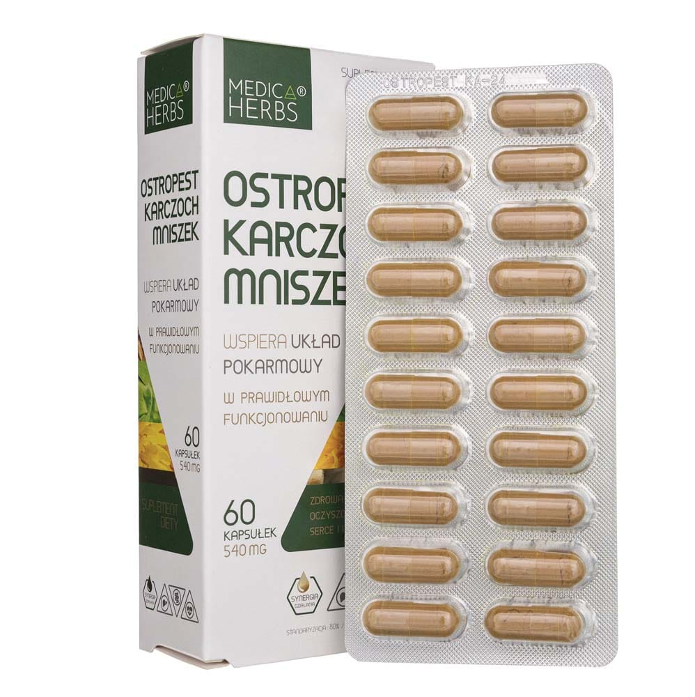 Medica Herbs Thistle Artichoke Dandelion 540 mg - 60 Capsules