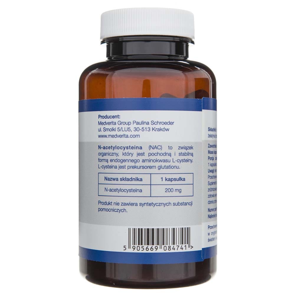 Medverita NAC N-acetylcysteine 200 mg - 180 Capsules